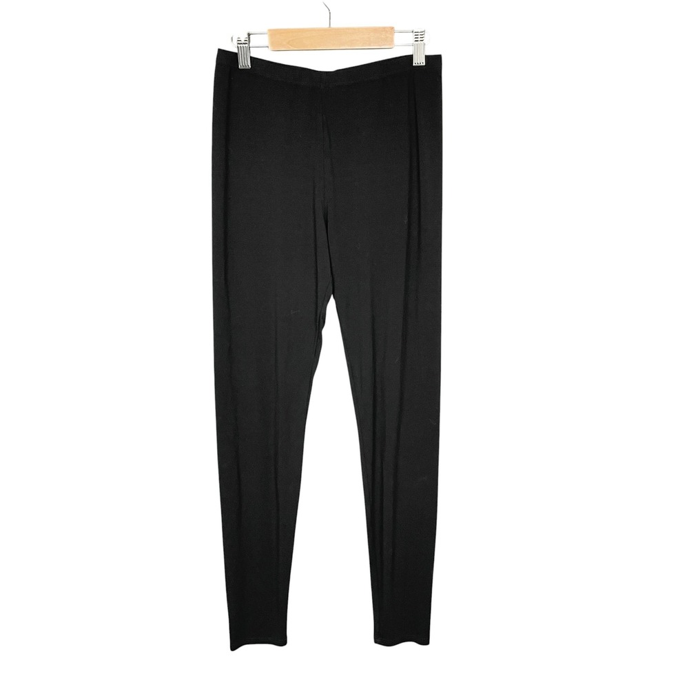 Eileen Fisher System Black Viscose Jersey Ankle Leggings Womens S Capsule Layers